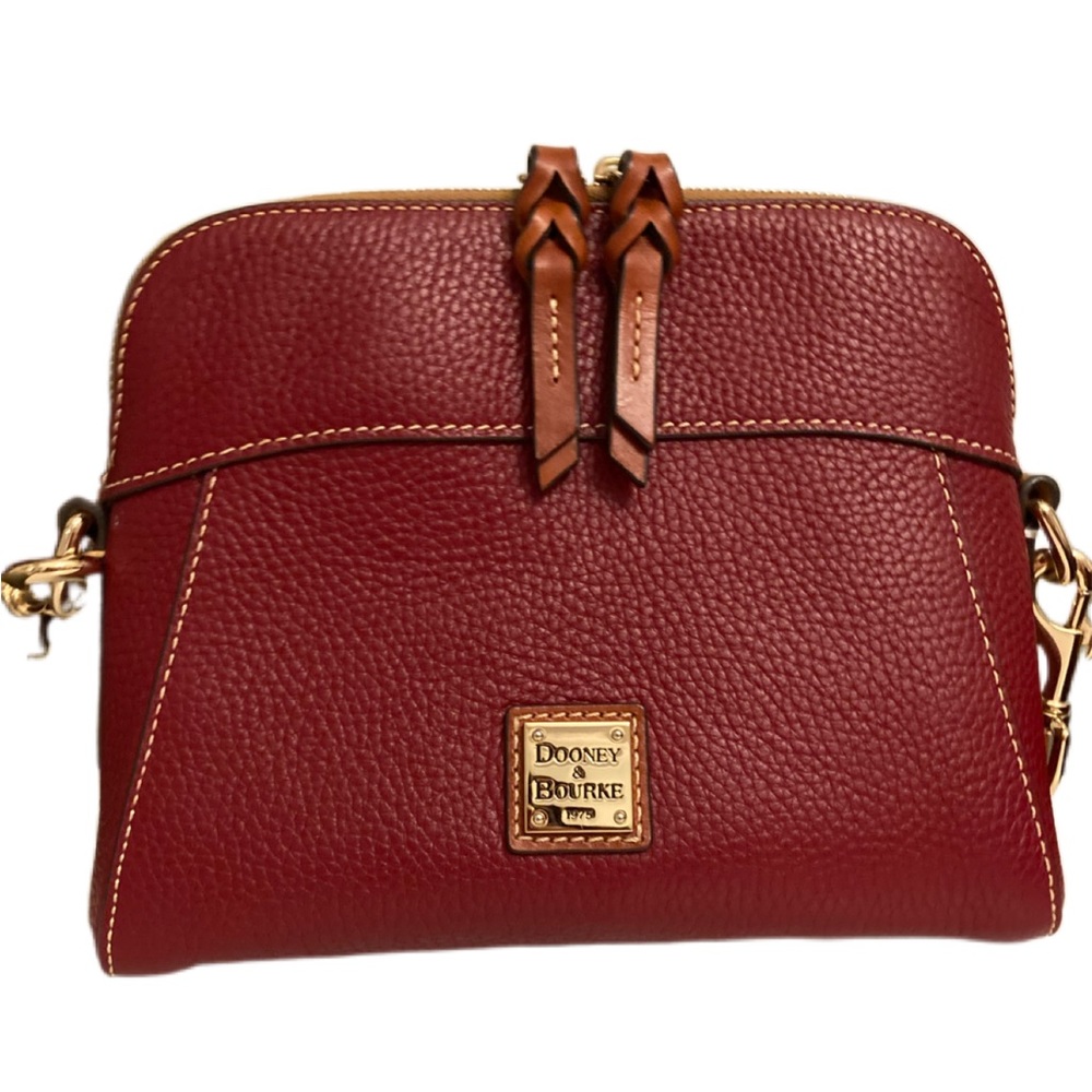 Pebble leather Cameron Crossbody in Wine